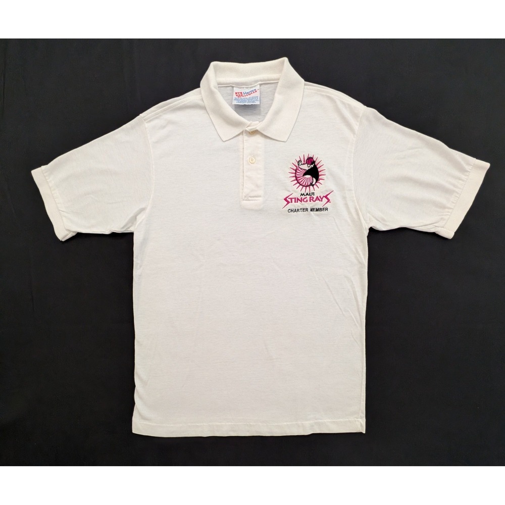 Vintage 90s Maui Stingrays Hawaii Winter Baseball Charter Member Polo Shirt M